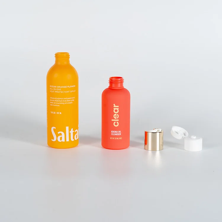 Custom Round HDPE PE PCR Empty Matt Soft Touch Rubber Finish Plastic Bottle Container For Cosmetic Skincare