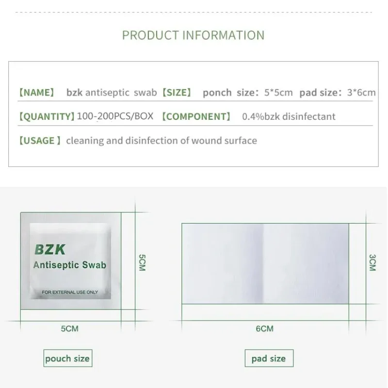 Benzalkonium Chloride Antiseptic Towelette First Aid Wound Hand Sanitizing Wipes for Cleaning Use BZK Wet Wipes