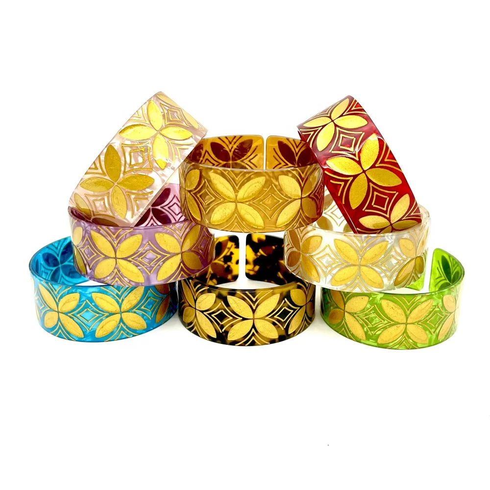 Newest Polynesian Hawaiian Islander Bangles Bracelets With 8 Colors For Women Girls 3cm Width Cuff Bangle
