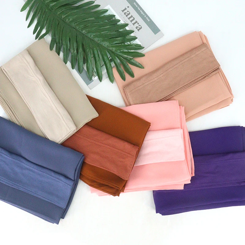 ready to ship chiffon hijab with matching undercap hijab two piece set chiffon hijab scarf for Muslim women