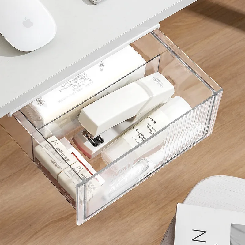 Adhesive Under Desk Table Drawer Organizer Slide Out Desk Drawer Attachment Plastic Desk Accessories & Workspace Organizers