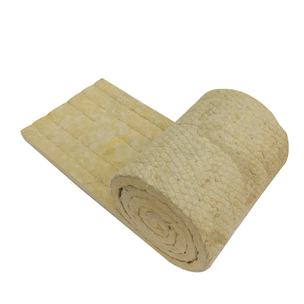 Industrial-Style 50 mm Wire Steel Stone Wool Roll Soundproofing Rock Mineral Wool Felt and Blanket for Heat Insulation
