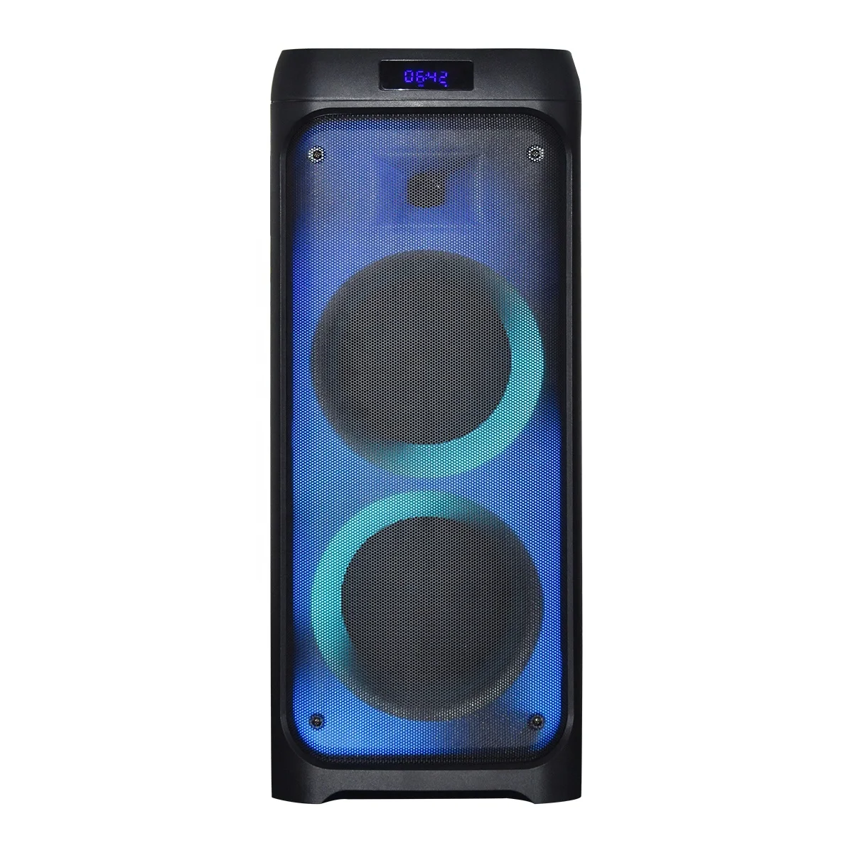 LEISOUND double 6.5 inch blue tooth speaker with amplifier flame flash light home theatre system J B L Karaoke sound speaker