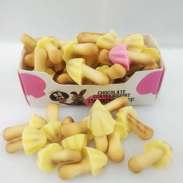 Mango Chocolate Biscuit Tasha Mushroom | 48g | 10 Boxes | 4Display,  Snack for Kids & Adults, Mushroom Shaped biscuit