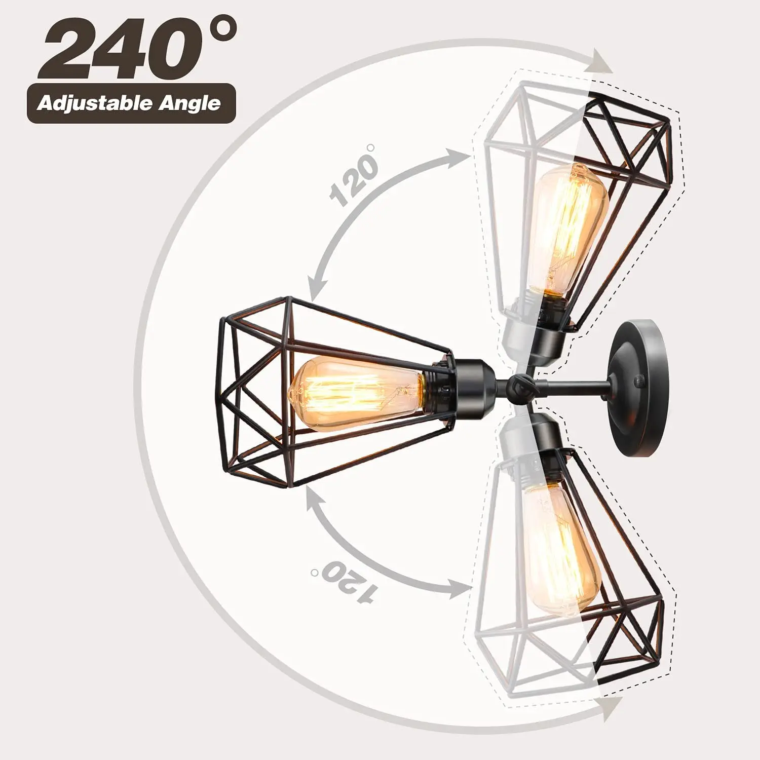 Промышленный настенный светильник в деревенском стиле приспособление для освещения переключатель ВКЛ./ВЫКЛ. винтажный металлический спальни с изголовьем кровати