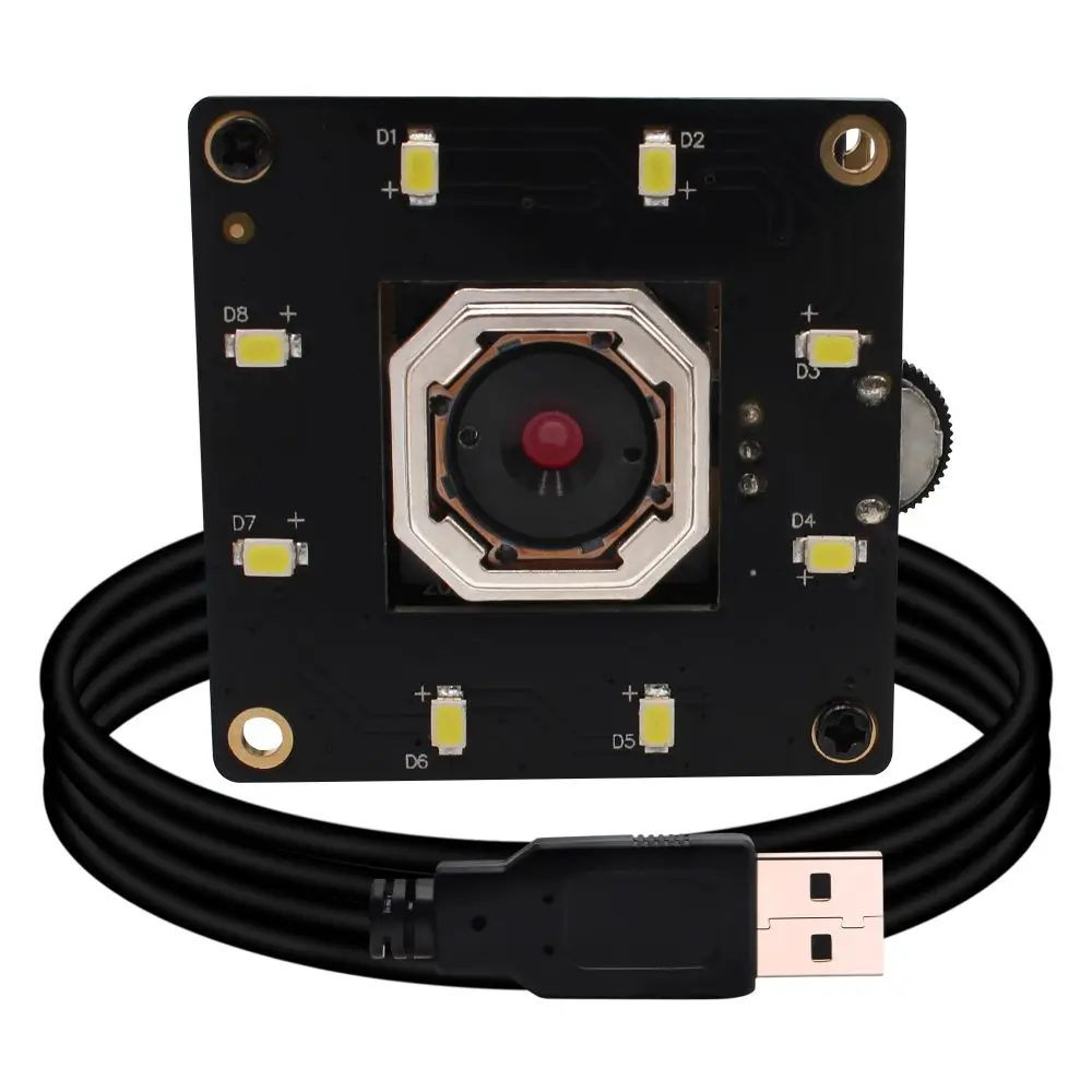 ELP Auto Focus LED Brightness Adjust PC Webcam 5MP CMOS OV5640 Autofocus Night Vision Industrial Camera USB2.0 Free Driver