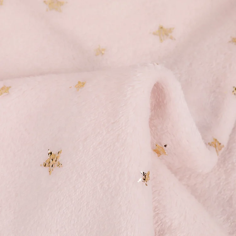 Factory winter and autumn flannel cute pattern knitted foiled flannel fabric baby wholesale