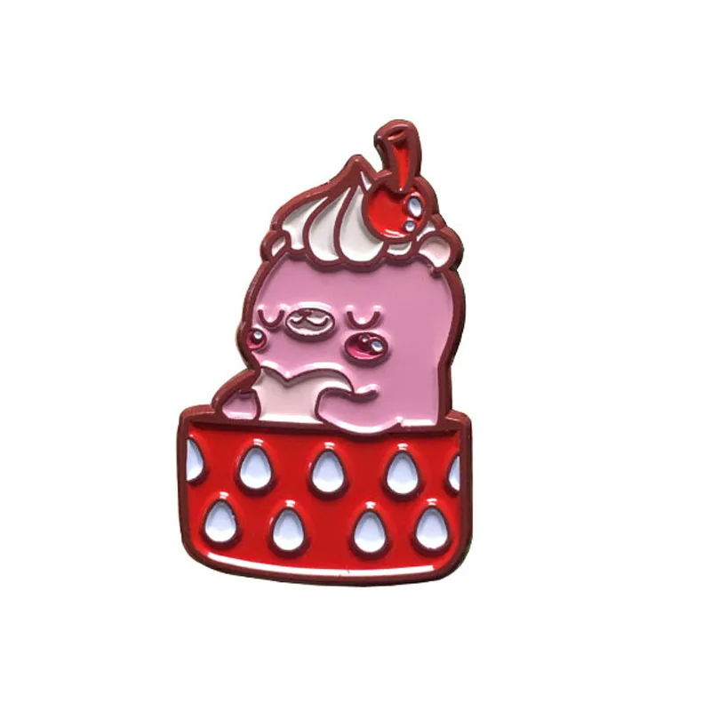 
Enamel Pin Manufacture Custom Dye Red Metal Cute Bear Soft Enamel Pin 