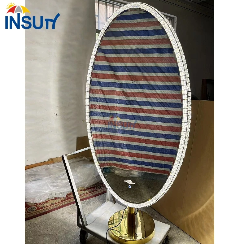 Hot Sale Hair Salon Styling Mirrors Barber Mirrors Station Crystal Standing Mirror For Sale