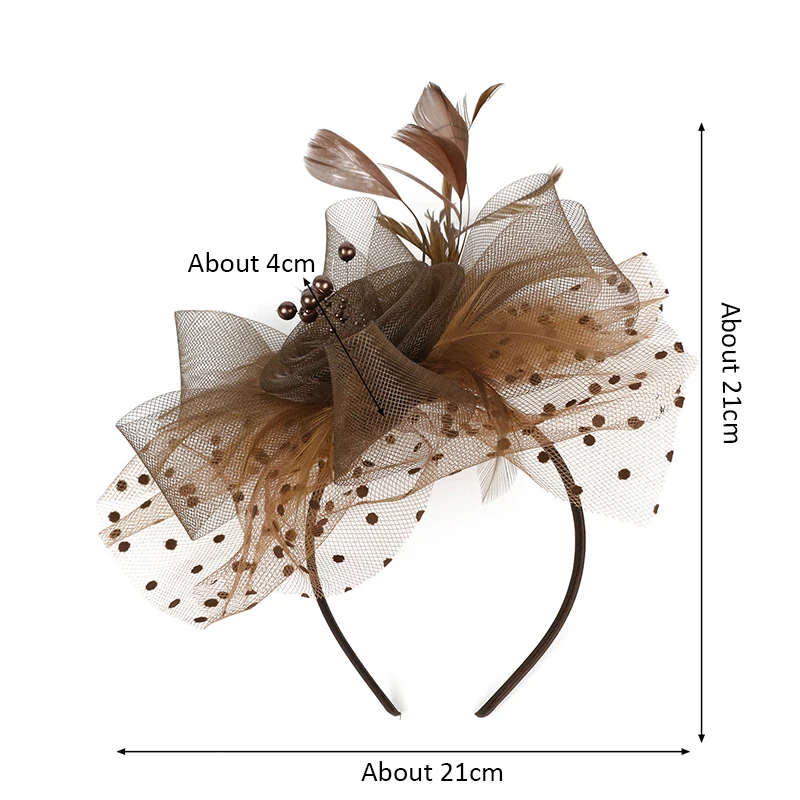 Hot Sale Tea Party Headwear Fascinator Hats headdress Flower Mesh Ribbons Feathers on a Headband and Clip