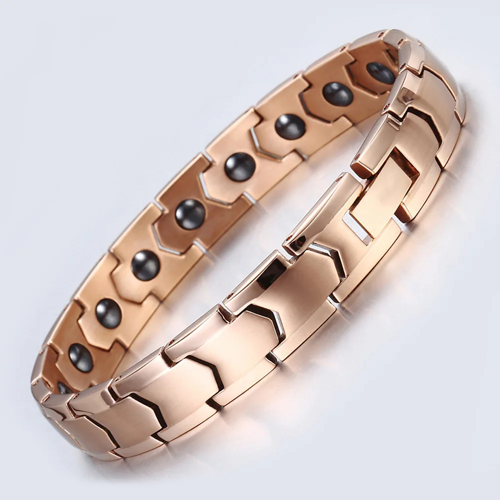 Quantum magnetic health care Germanium energy bracelet magnetic therapy titanium steel bracelet for men
