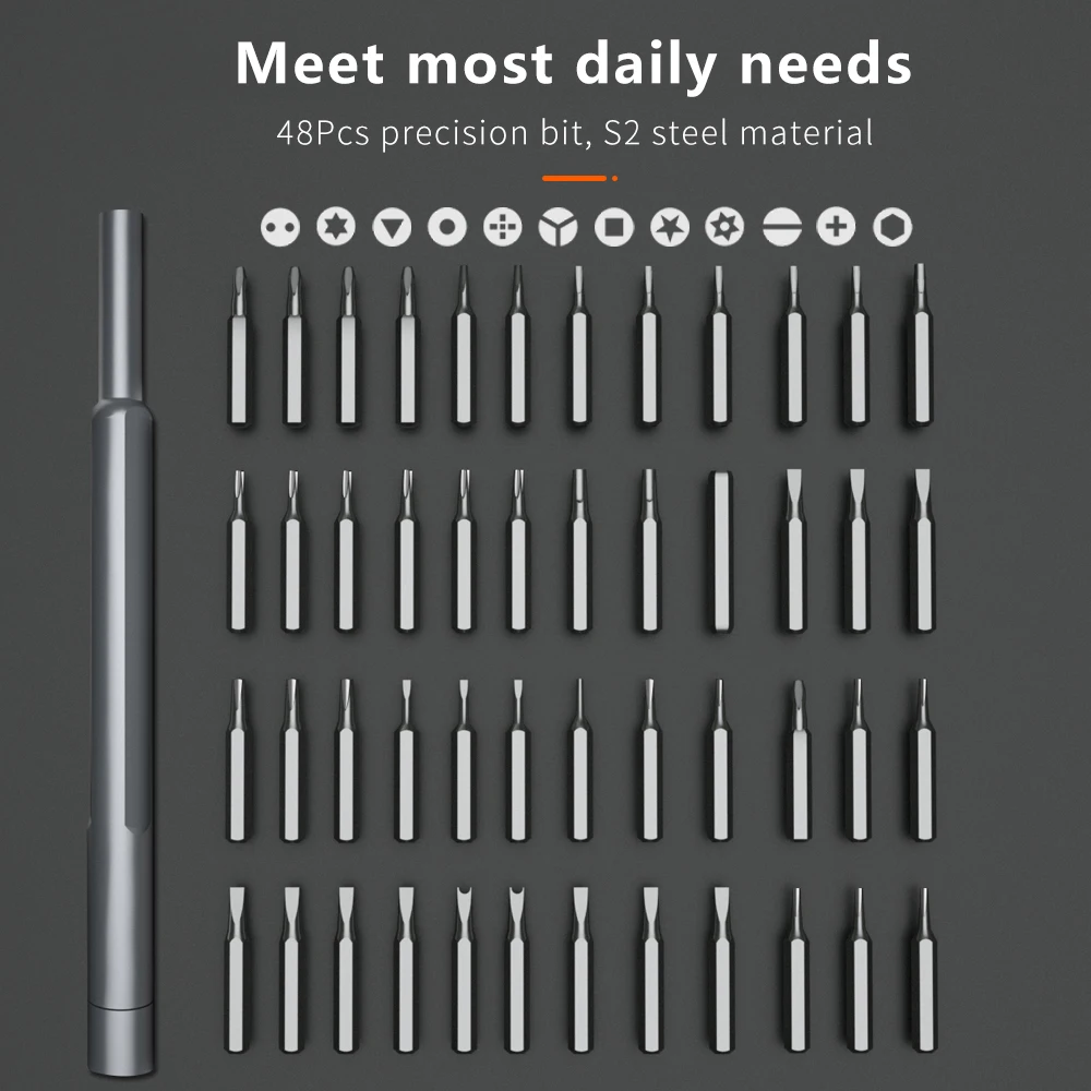 KS-840049 48in1 Precision Screwdriver Set For Electronics, 48pcs Magnetic Screwdriver Bits Set Professional Screwdriver Tool Set
