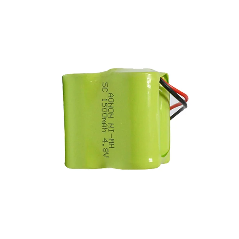 r/c race car & boat power battery ni-mh cylindrical rechargeable battery pack sc 4.8v 1500mah with wire & connector