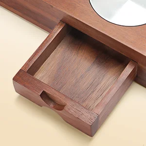 SEMKONT Cigar Display Humidor and Detachable Wooden Cigar Ashtray Set with Sealed Cigar Jar Tray for Home and Office