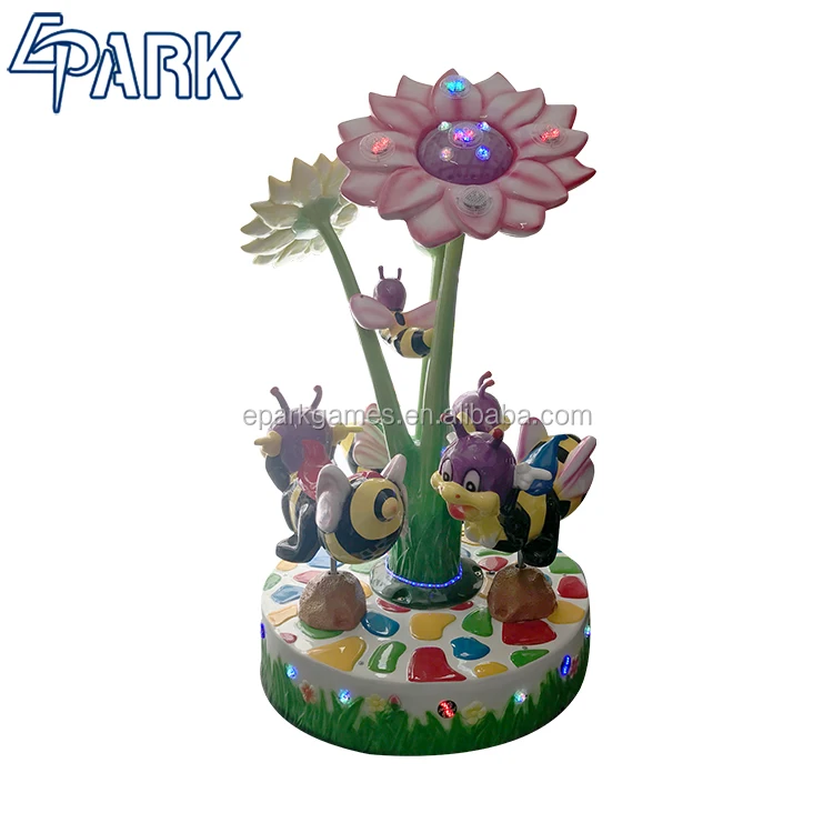 Epark Bee Carousel New Amusement Outdoor Kiddie Ride Mini Carousel Ride Sale Store Front Coin Operated Rides For Kids
