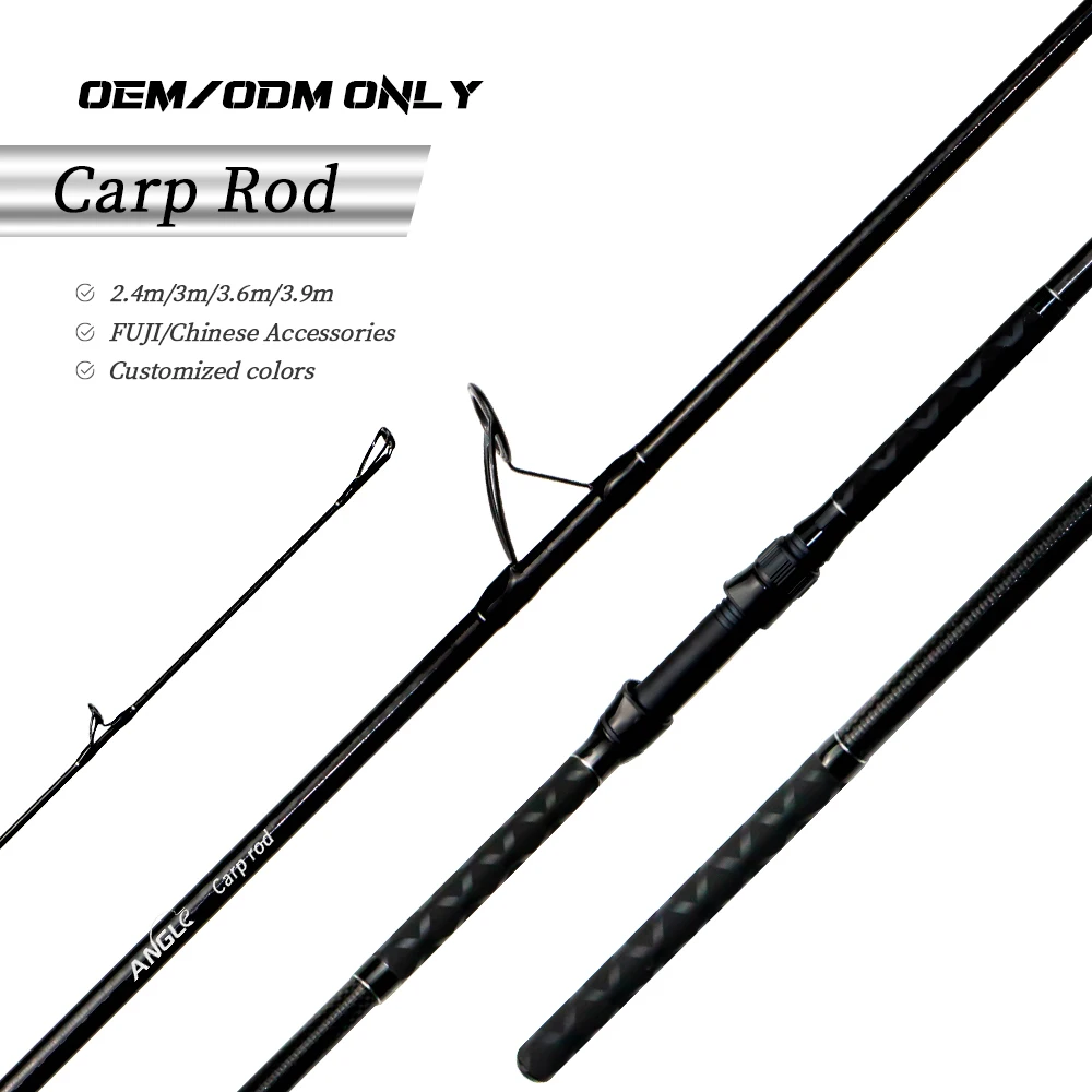 OEM ODM Factory Cheap Price 3.96m 8ft 12ft 13ft Carbon Rod Carp Fishing Freshwater 2 Section Strong Black Carp Fishing Rods