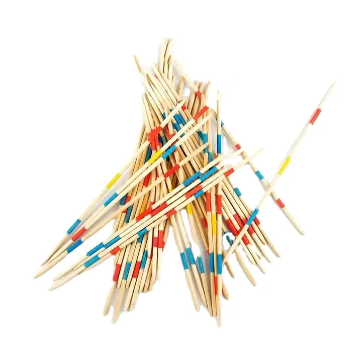 Hot sale Classic bamboo mikado Pick-Up Sticks Game in Wooden Box for kids playing brain games other educational toys for kids