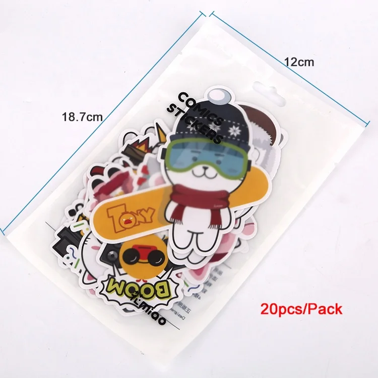 Custom Aesthetic Cartoon Sticker Pack Self Adhesive Motivational Comic Decal Stickers for Kids Adults