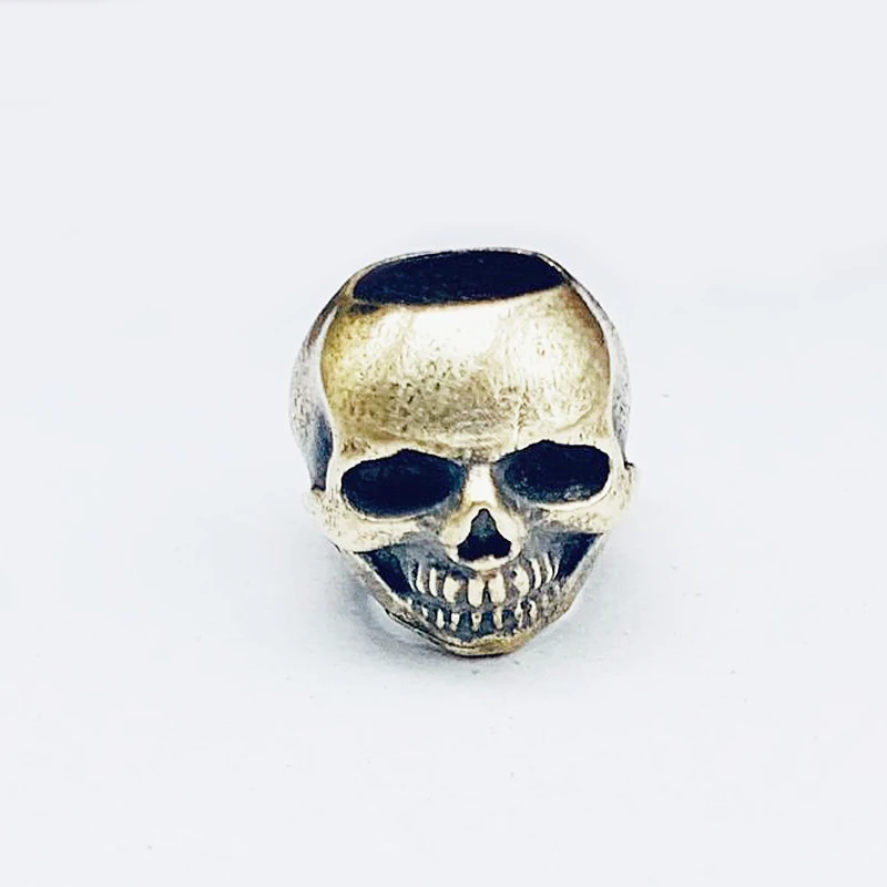 Wholesale brass mini skull beads with 6mm hole DIY paracord knife pendant