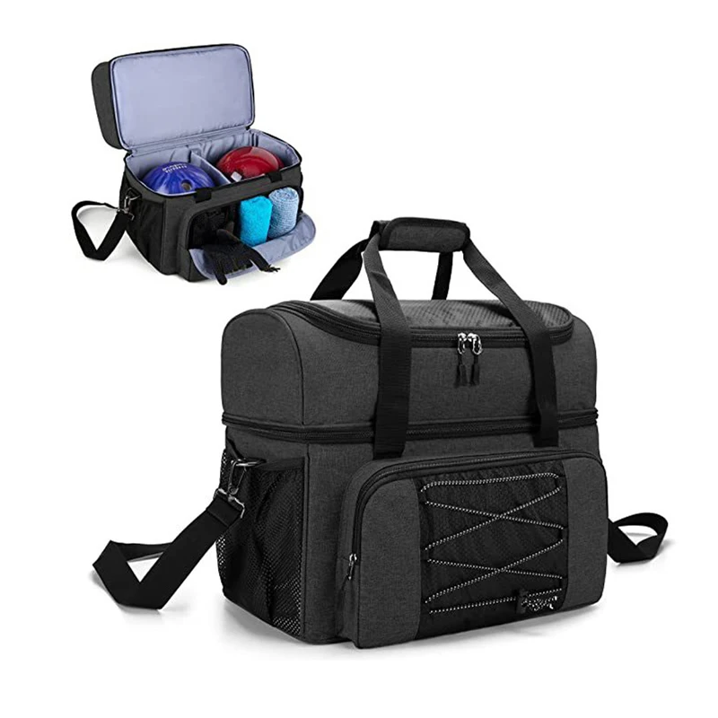 Factory Customisable Indoor Sport Storage Tote Two 2 Ball Bowling Bag with Padded