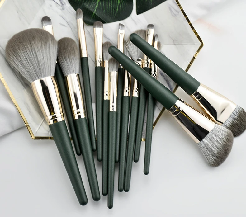 Набор кистей для макияжа из мягких синтетических волос, 14 шт./компл.