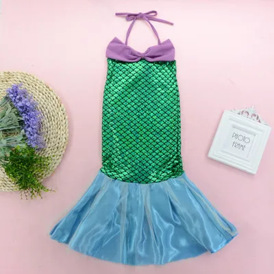 Baby Girl mermaid tail princess Ariel dress cosplay costume kids for girl fancy green dress Halloween Christmas cosplay costume