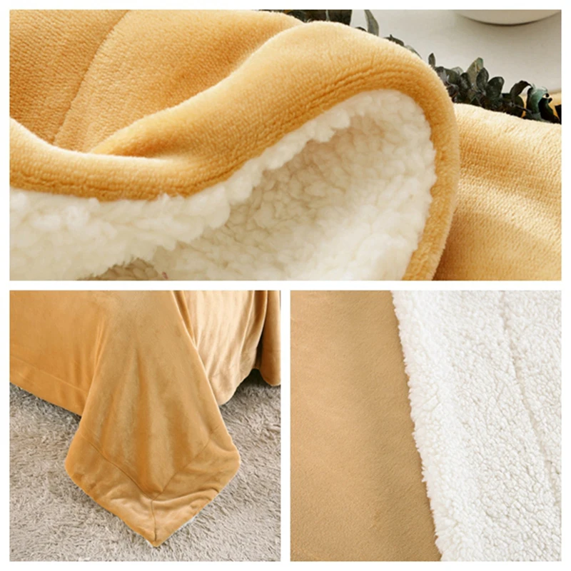 Hot Selling 100% Polyester Warm Double Layer Flannel Sherpa Fleece Blanket For Winter