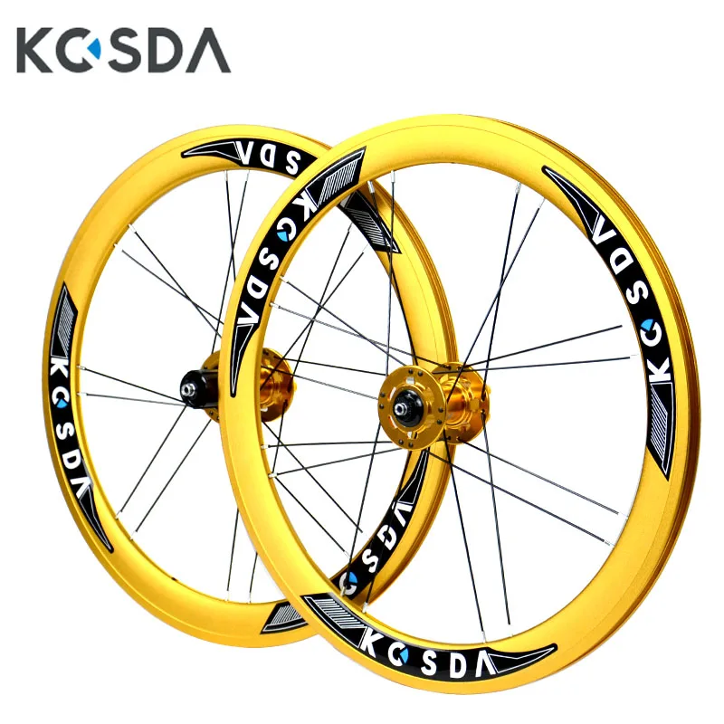 KOSDA 20 inch bicycle wheel set 8/9/10/10/11 speed 4 Bearing Double Wall 406/451 V brake folding wheel set