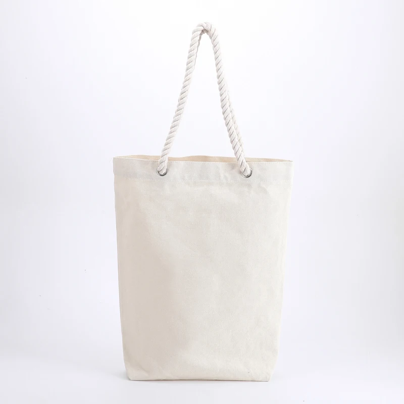 canvas white tote bags with rope handle for beach bag