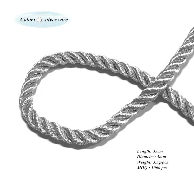 5mm  gold silver twisted cord  3 strands rope  paper bag rope handle