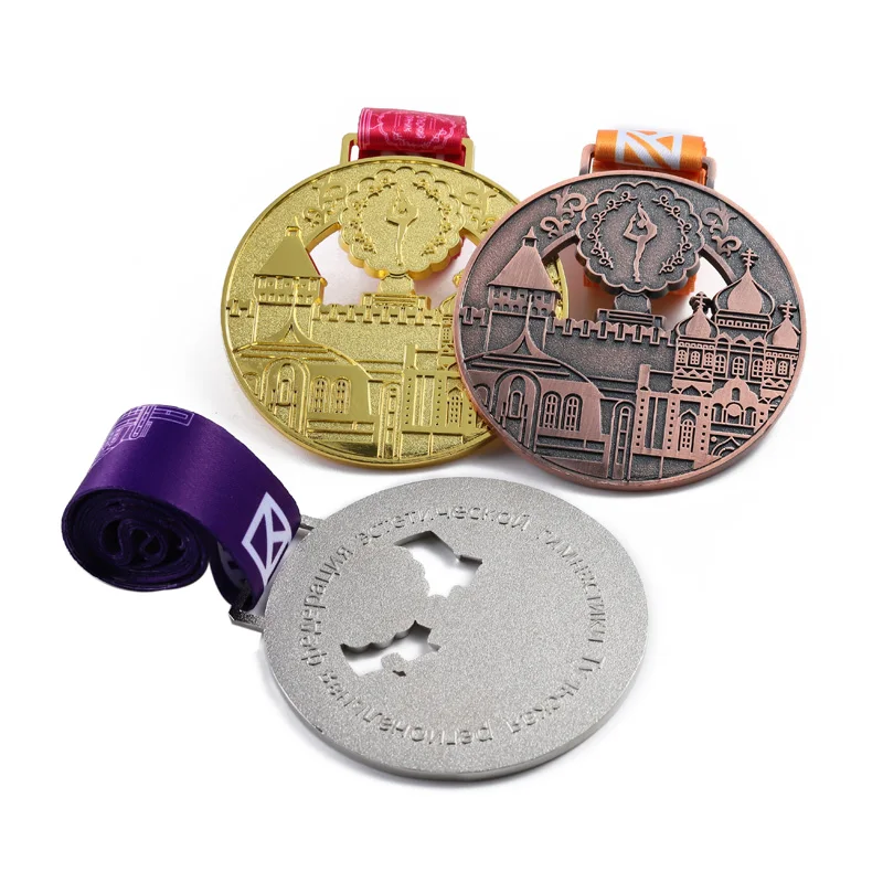 Custom 3D Design Metal Gold Silver Bronze Medals Girls Sports Zinc Alloy Cheerleading Rhythmic Gymnastics Bespoke Dance Medal