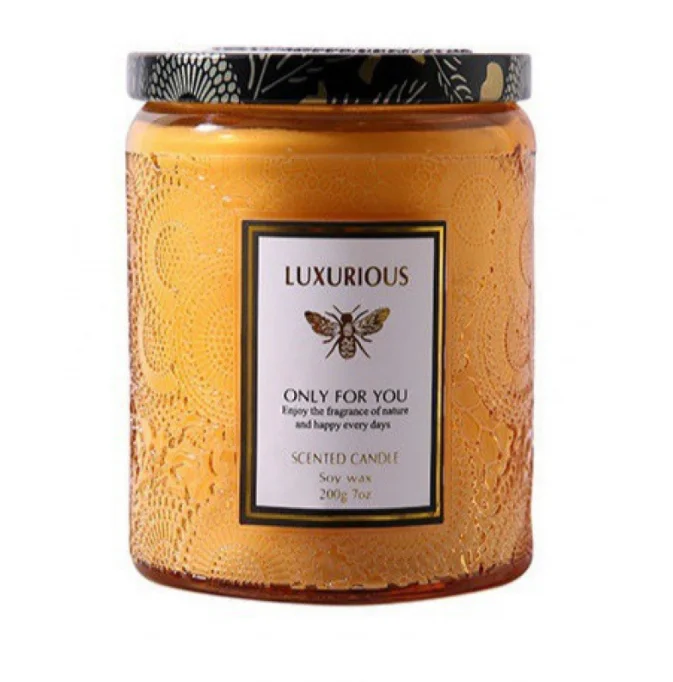 Romantic Spa Times luxury scented candle private label with big glass jar 7 oz soy wax scented candle aromatherapy gift set