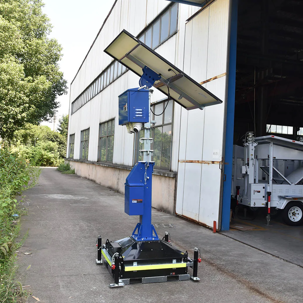 block type solar power street CCTV camera surveillance tower