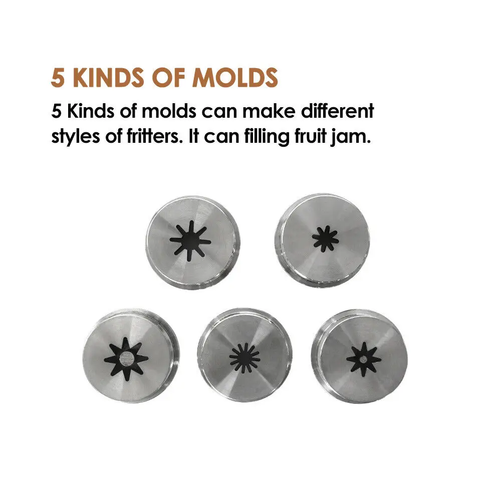 5 molds churros maker making machine with 12 L fryer electric