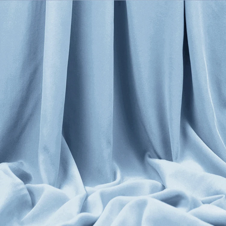 washable silk crepe de chine 16mm silk cdc 114cm width No.17 sky blue color