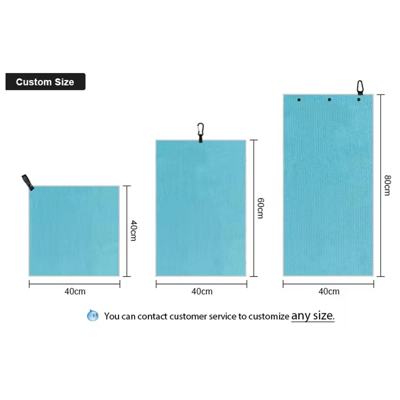 Custom Personalized Logo Microfiber Waffle Golf Towel Sublimation Printing Embroidery Cotton Golf Towel With Hook