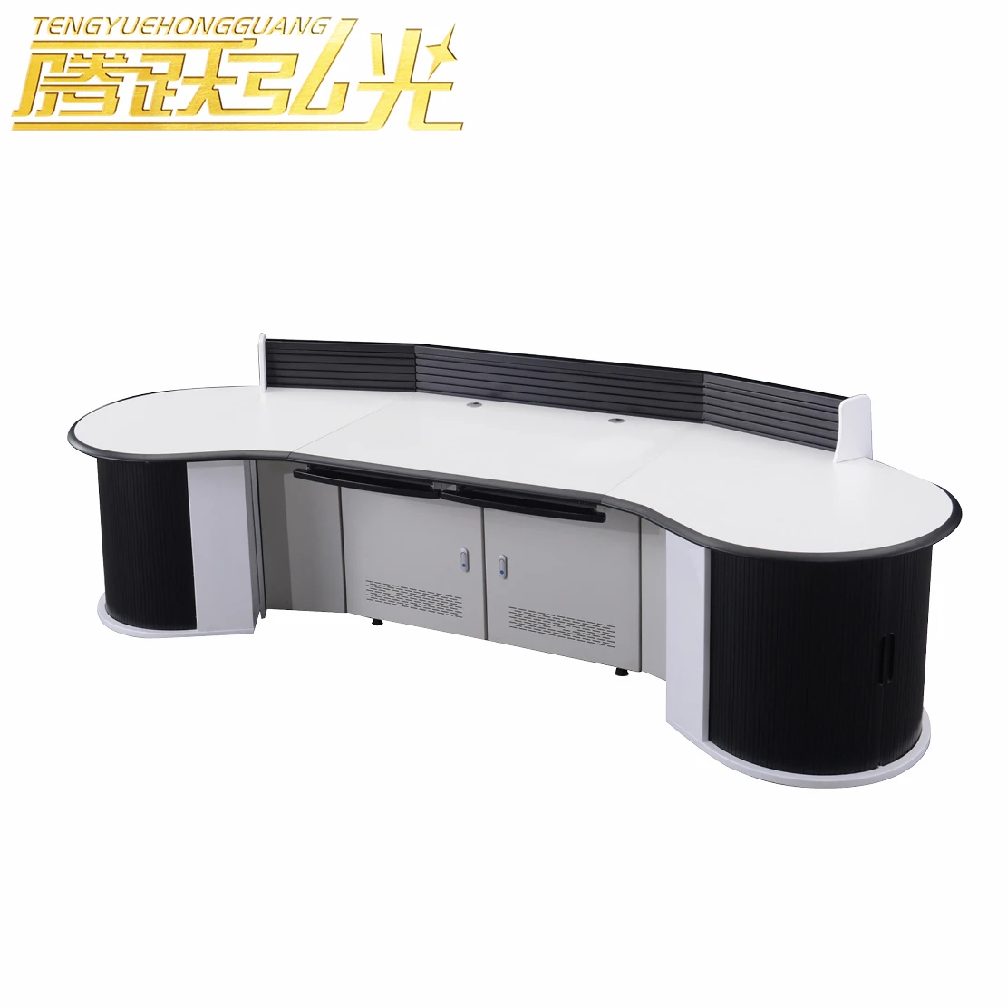 customize arc shaped work station desk control room console table command center monitoring console