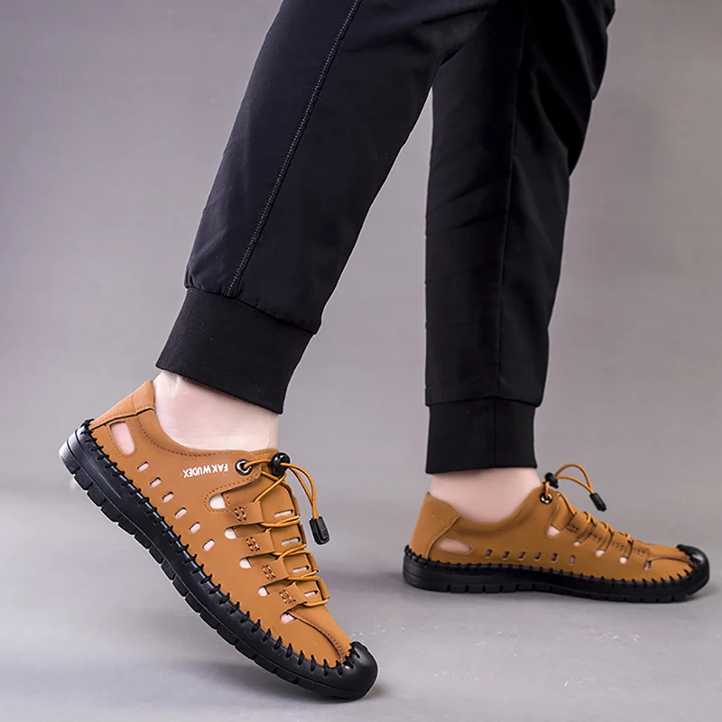 Mesh Men Water Shoes Quick Dry Aqua Shoes Lace Up Outdoor Sneakers Hiking Shoes