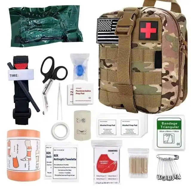 Firstime Emergency Medical Tactical Trauma Outdoor Camping Hiking Portable 90 Pieces First Aid Kit Bag