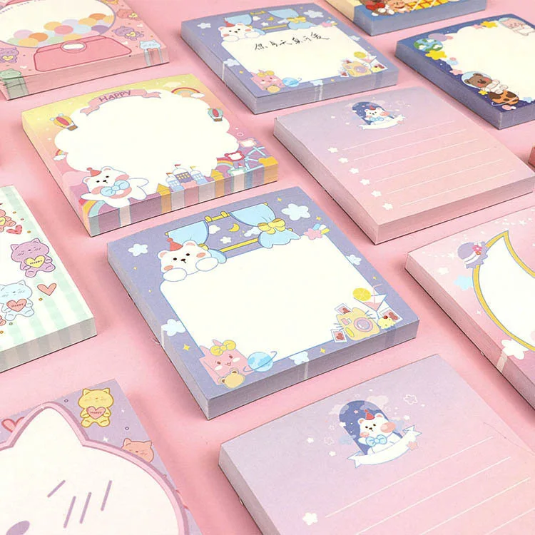 Kawaii липкие блокнот Блокнот Канцелярские Товары для офиса школы клейкие наклейки размещенные на заказ