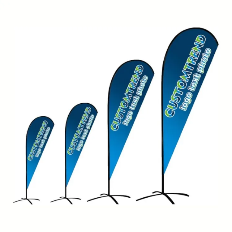 Outdoor Display Single Sided Print High Quality Promotional Advertisement Beach Flag For Car Wash