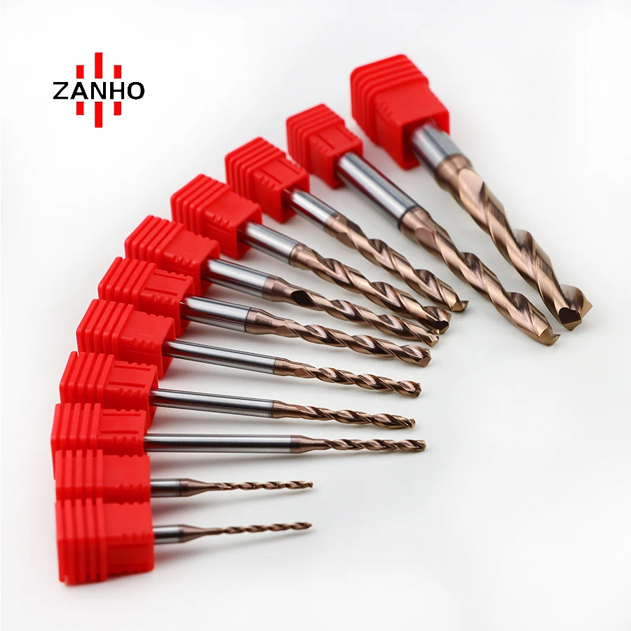 ZANHO HRC55 Solid Carbide Drill Bit Integral Straight Twist Drill for Wood and Steel