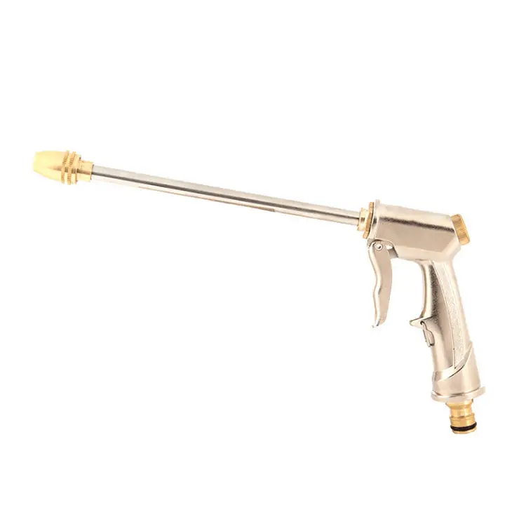 Aluminum Body Car Washing Telescopic Hose High Pressure Water Gun With Lengthened Rod Electroplating