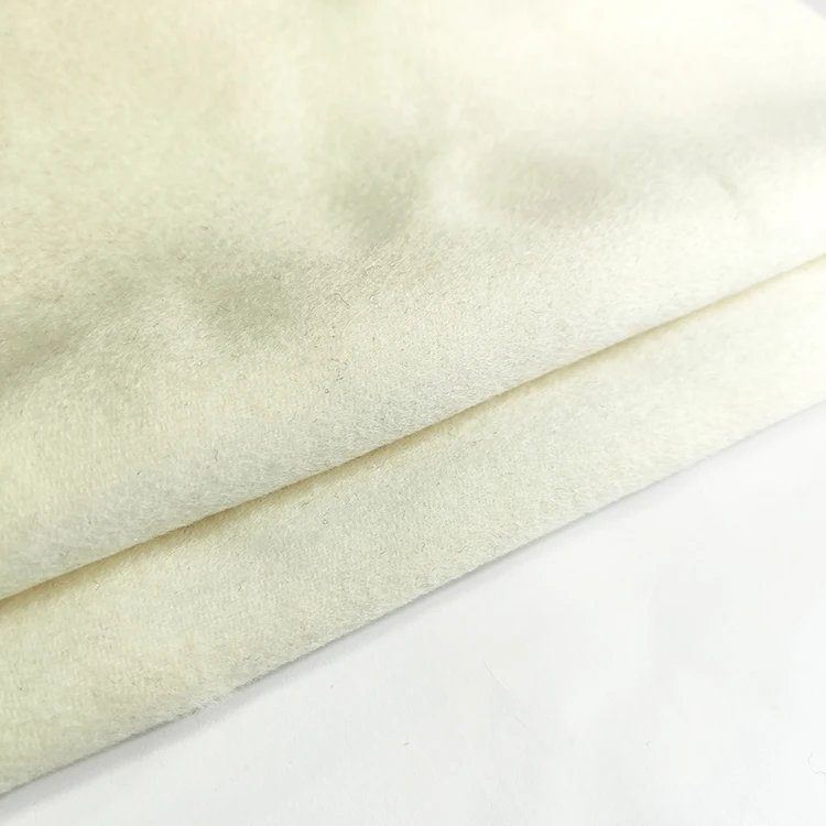 Free samples high grade custom white 100% wool fabric double side small MOQ 760 gsm