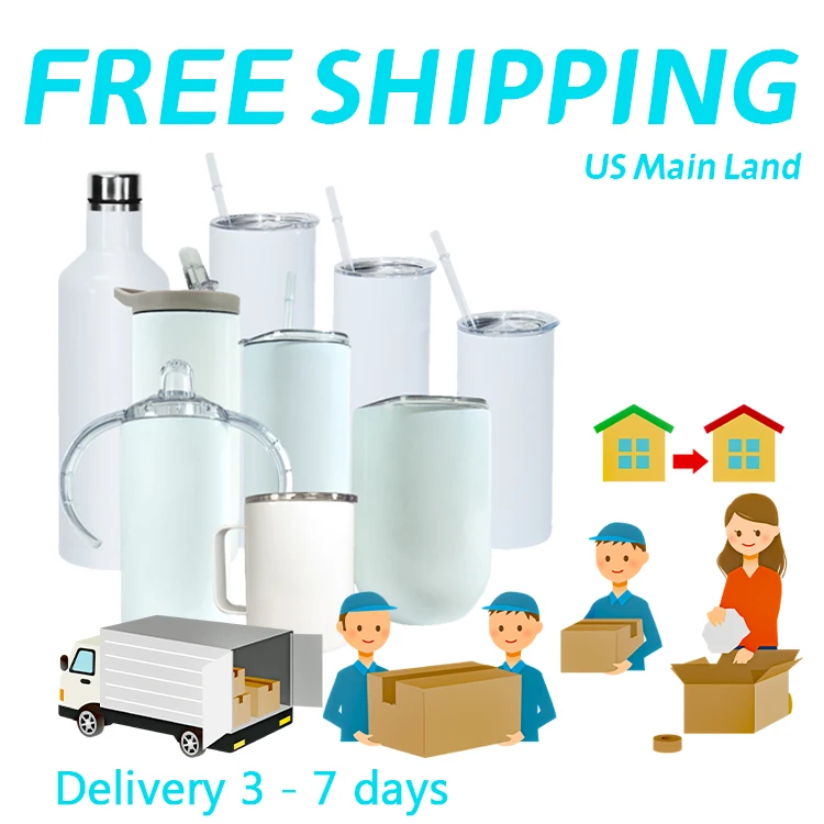 RTS Бесплатная доставка, кружка из нержавеющей стали, сублимационные чашки, США, склад, тонкие, прямые, пустые чашки, продажа по чехлу