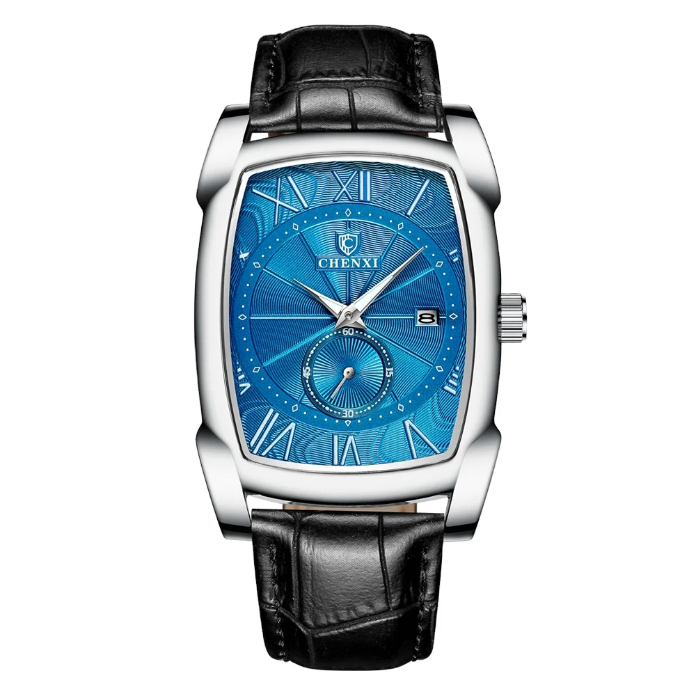 CHENXI Square men watches Business Waterproof Quartz Leather Wrist Watch Men Male Relogio Masculino hodinky erkek kol saati