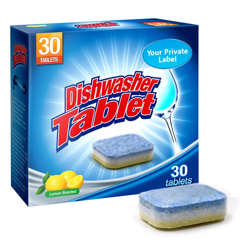 9 in 1 Functions Dishwasher Tablets No Phosphate Eco friendly Sparking Glass Add Enzymes Cleaning