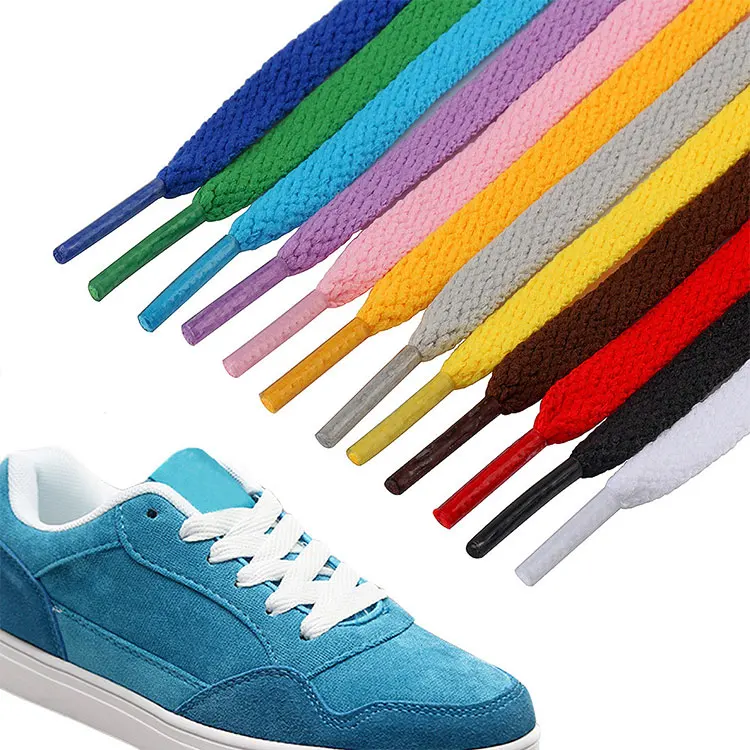 Best Seller Multiple Styles Colors Anti Slip Fade Pilling Cotton Shoelace Making Machine Elastic Custom Shoelaces