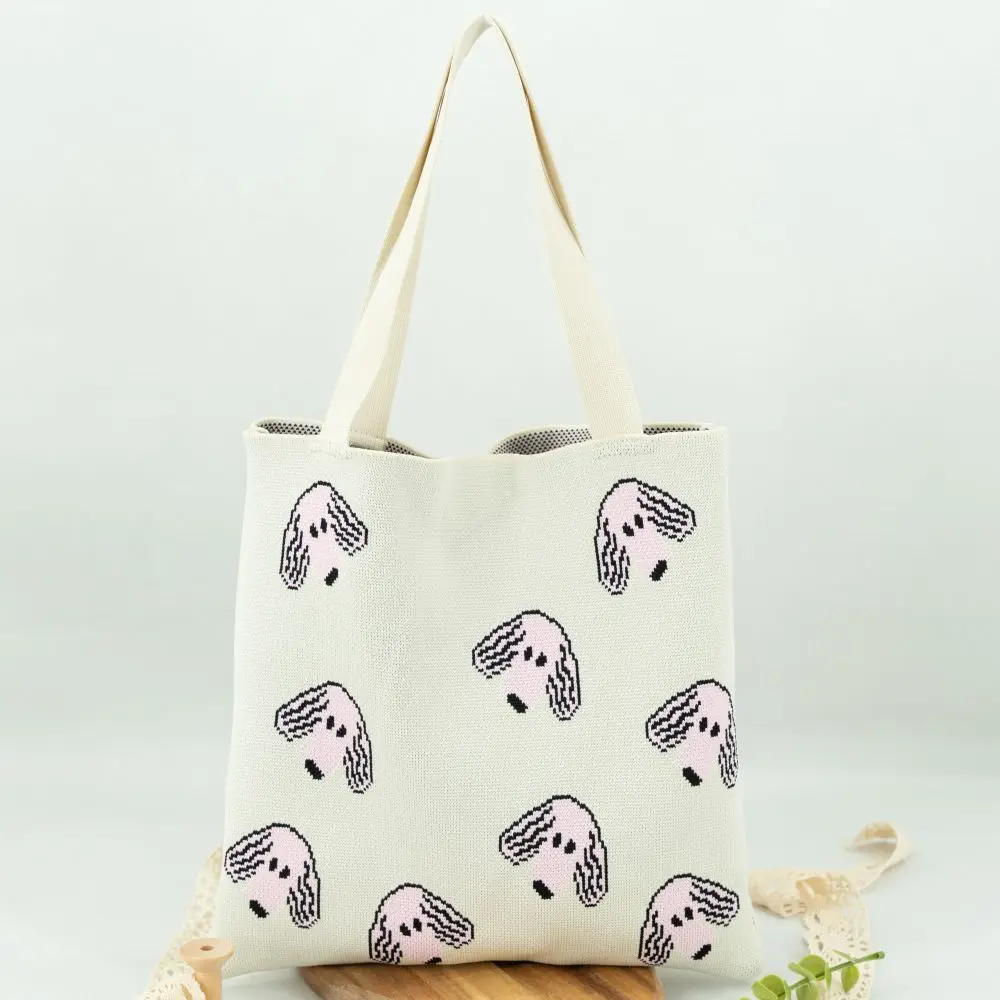 INS Korean Style Lady Knitted Bohemian Boho Chic Tote Bag Customized Women Crochet Woolen Shopper Shoulder Bag For Children
