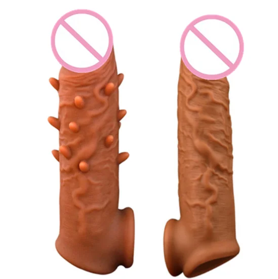 Exotic Silicone Penis Sleeve Spike Condom Rubber Male Realistic Dildo Condom Penis Enlarger Erection Male Sex Toys